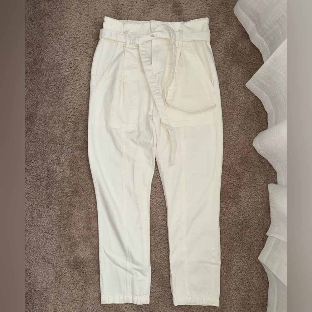DL1961 Susie Paper Bag High Rise Pants Torino White 
Size:27